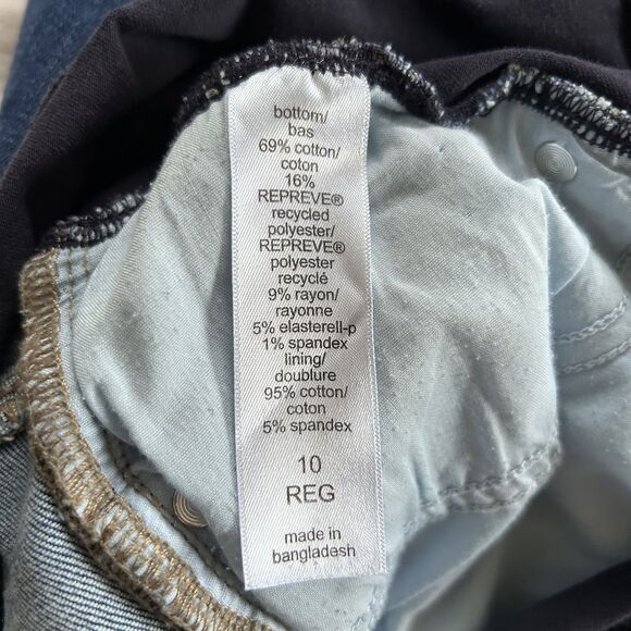 Universal Thread Maternity Jeans Size 10 Reg Dark Wash Over Belly Panel Raw Hem - Picture 5 of 6